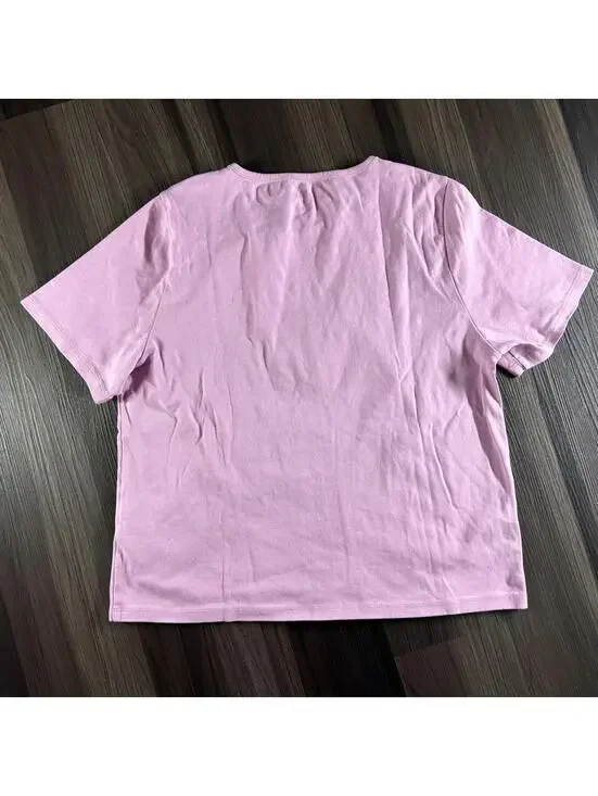 J Crew Purple Lavender Basic Tee Shirt Women's Plus Size 2X Short Sleeve - Picture 5 of 7